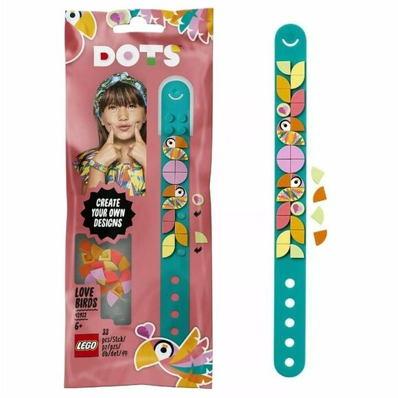 Lego DOTS Love Birds Teal Interchangeable Bracelet 26 Pieces - Picture 1 of 5